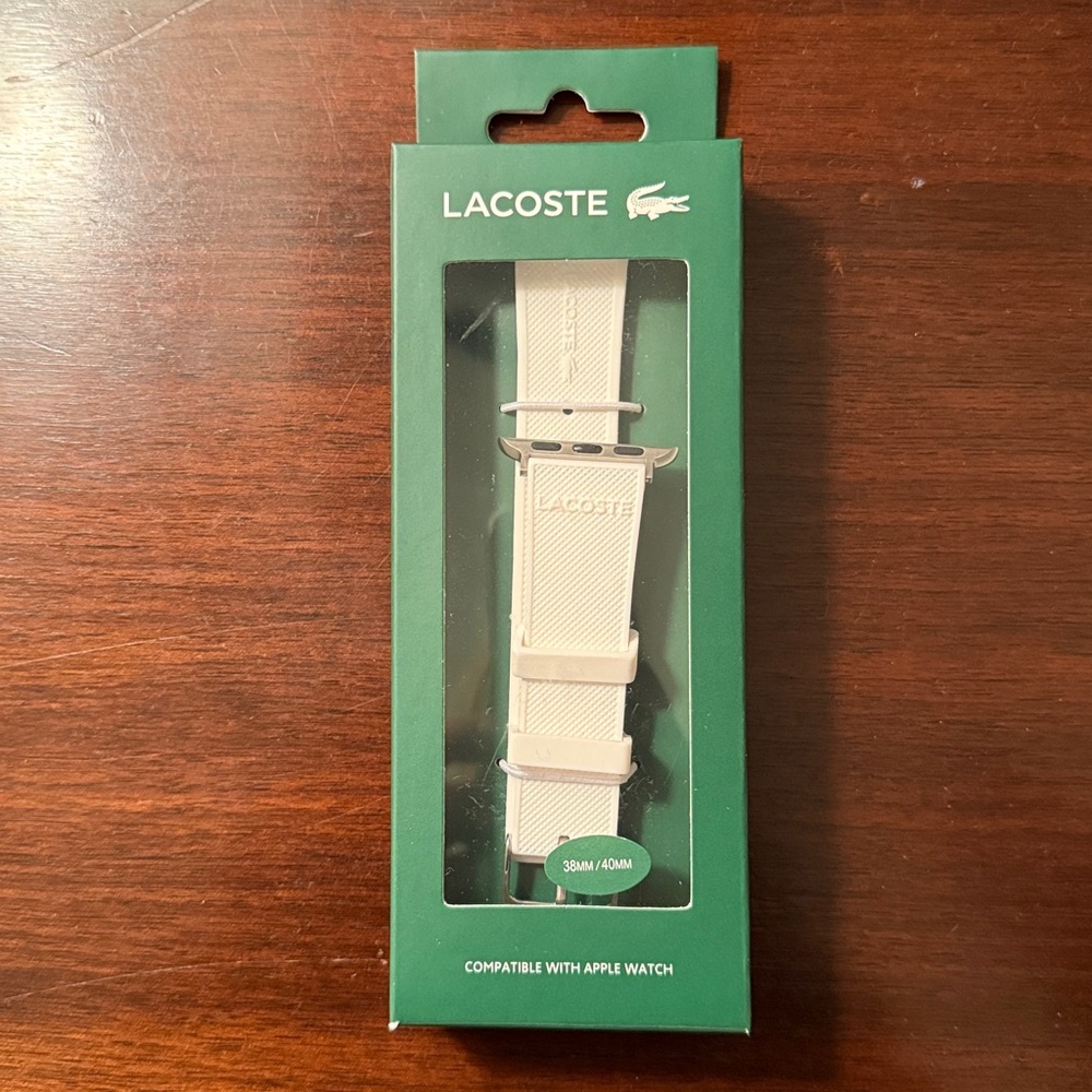 LACOSTE APPLE WATCH STRAP WHITE Compatible with Apple Watch 38MM/40MM
